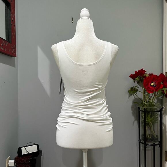 NEW Lysse Spandex Longline Scoop Neck Wide Strap Shape Wear Tank Top White S NWT - Picture 5 of 16